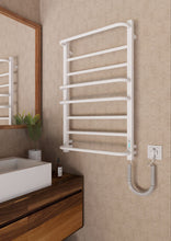 Завантажте зображення в засіб перегляду галереї, Біла рушникосушарка Elna Service Каскад Люкс 8 в інтер'єрі сучасної ванної кімнати
 фото 4