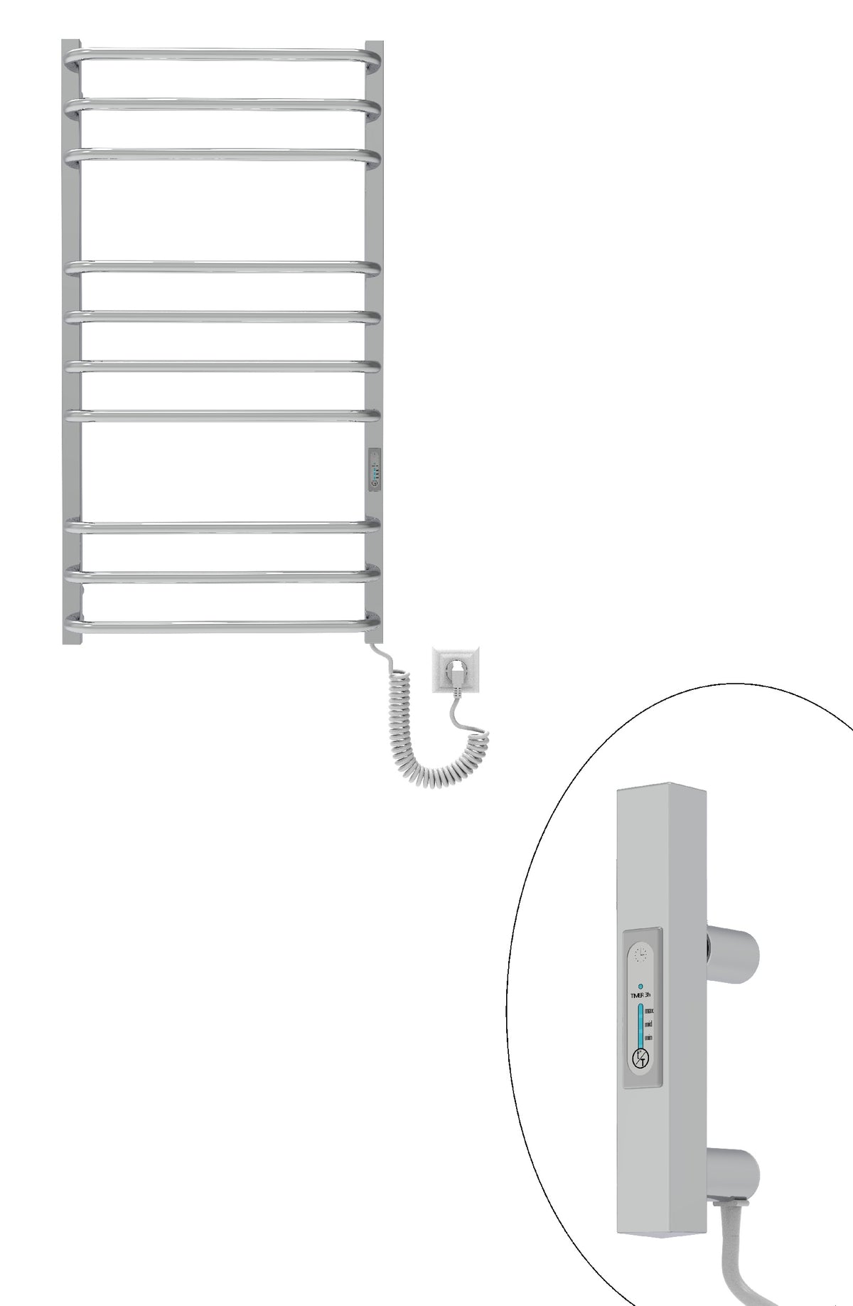 Електрична рушникосушарка Стандарт Люкс 10 Хром